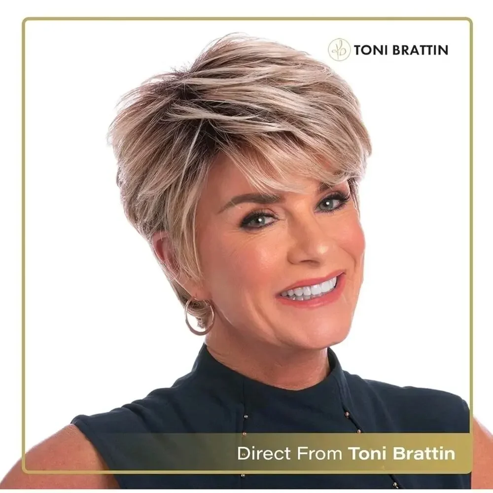 New Toni Brattin Prestigious Wig Red Blonde - Short Straight Classic Cap Box
